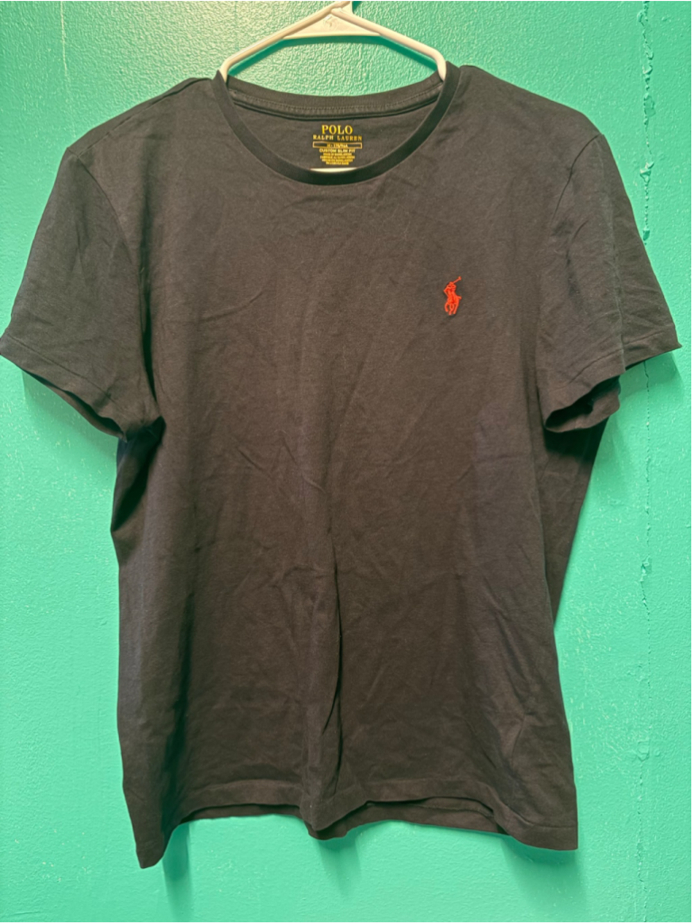 Men's Polo Ralph Lauren Custom Slim Fit T-Shirt, Black/Red, Size M